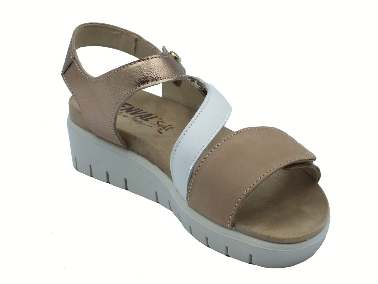ENVAL Soft ENVAL Soft 7790322 Nabuk Beige Sandali Confort per Donna in nabuk e pelle Beige