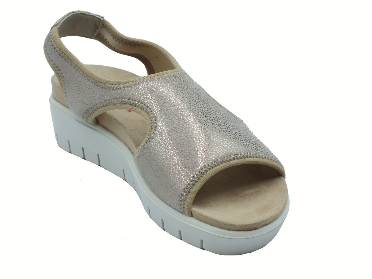 ENVAL Soft ENVAL Soft 7790622 Planet Street Platino Sandali Confort per Donna in tessuto elasticizzato Platino