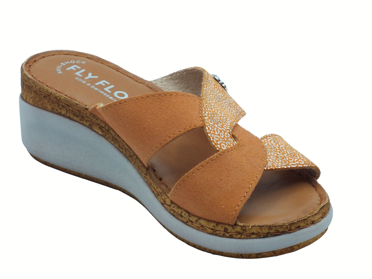 Fly Flot FlyFlot 36 J53 VG Renate Arancio Sandali per Donna pelle effetto satinato argento sottopiede pelle Arancio