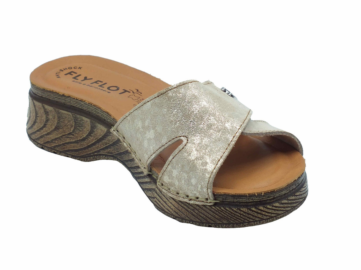 Fly Flot FlyFlot 72 K96 SG Sarmede Beige Ciabatte per Donna in pelle sottopiede antishock Beige