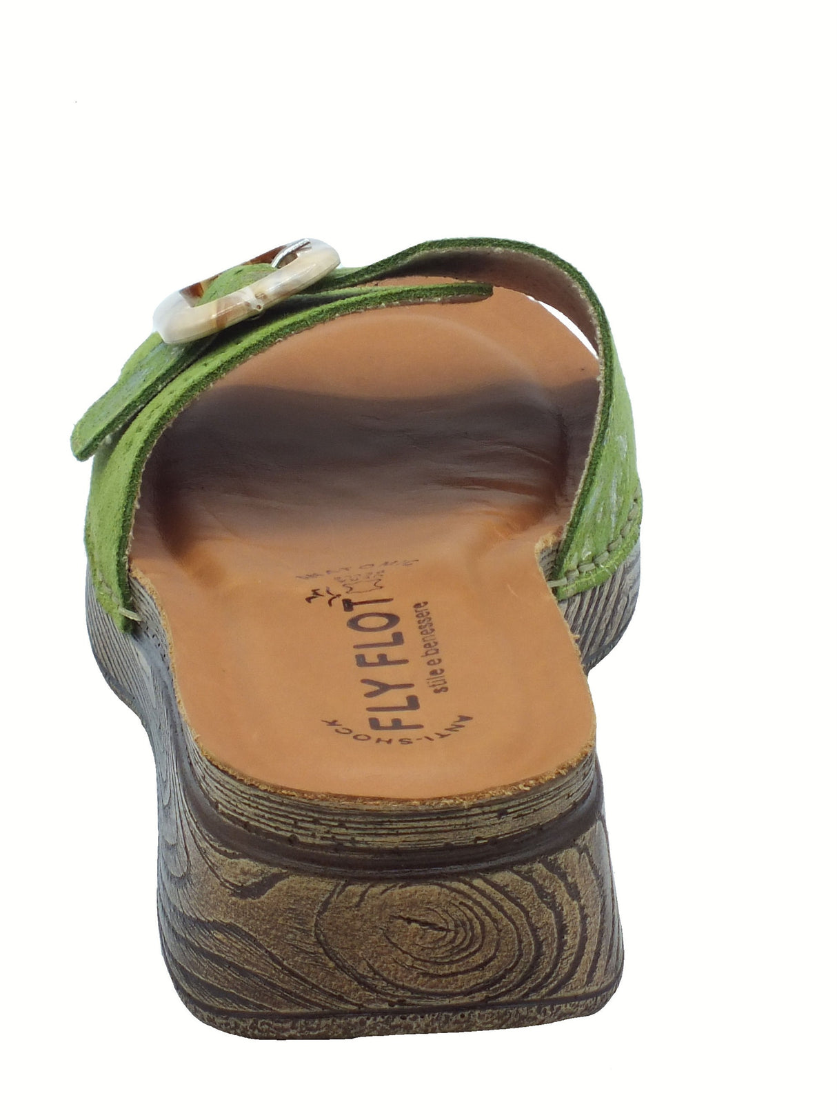 Fly Flot FlyFlot 72 K99 SG Sarzana Verde Ciabatte per Donna in pelle sottopiede antishock Verde