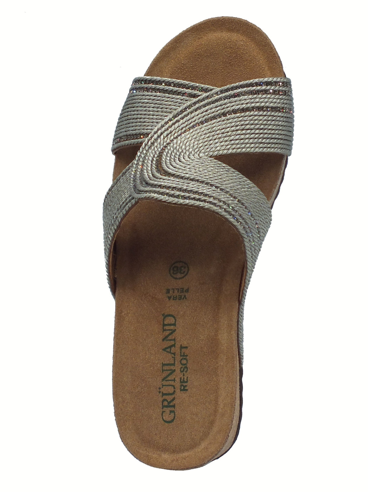 Grunland Grunland ERSI CB0820 Antracite Sandali scalsati per Donna in sintetico grigio zeppa alta Antracite