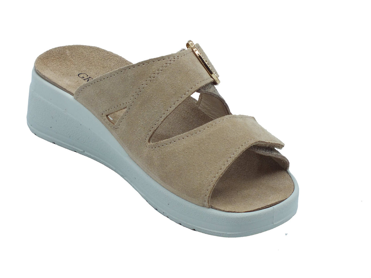 Grunland Grunland DIDA CE0464 Corda Sandali confort per Donna in nabuk con doppia chiusura a strappo Corda