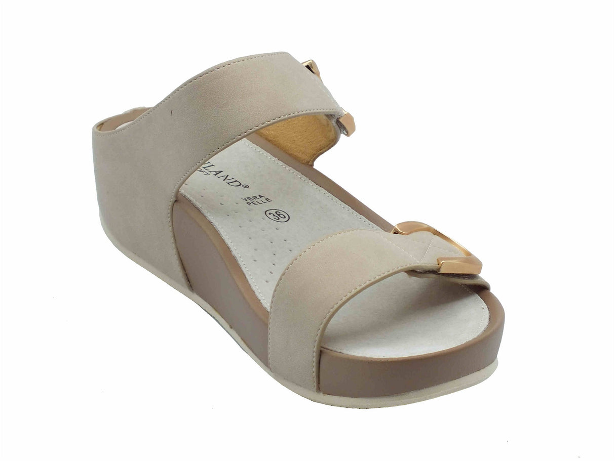 Grunland Grunland DIRA CI2577 Beige Sandali confort per Donna in pelle beige doppia chiusura a strappo Beige