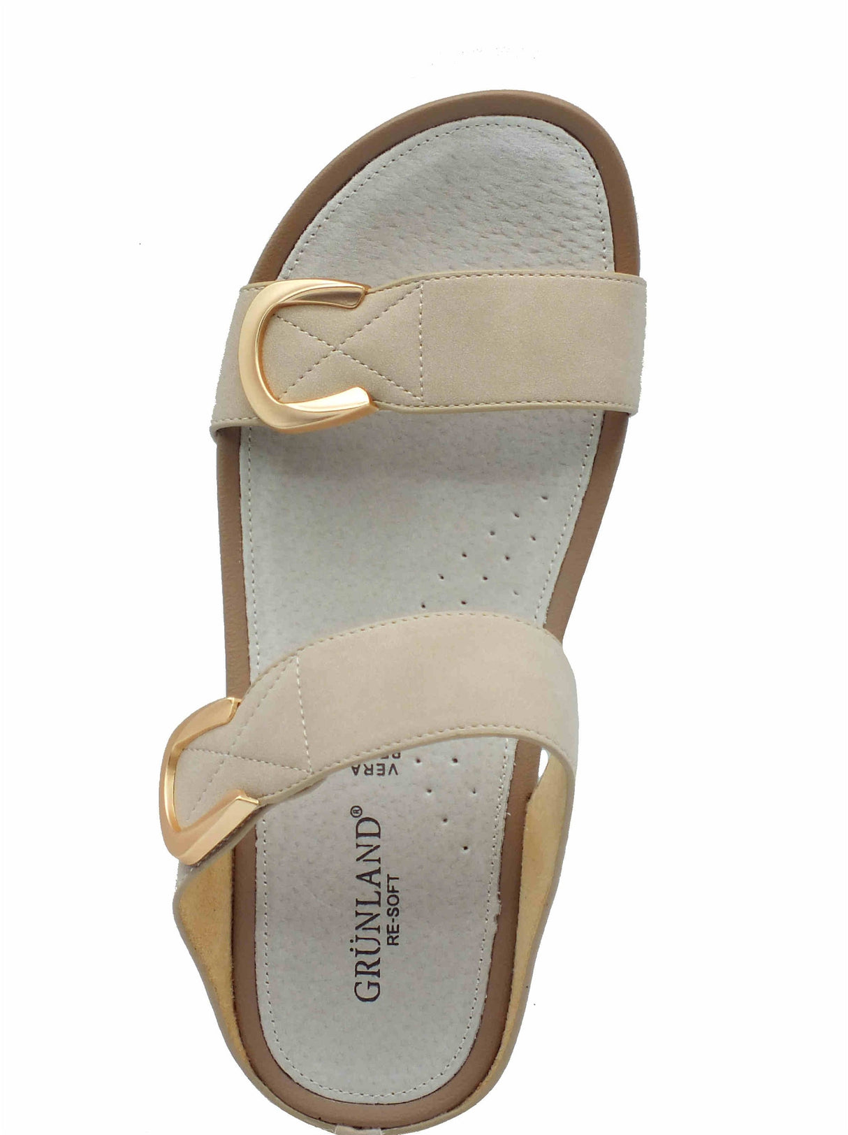 Grunland Grunland DIRA CI2577 Beige Sandali confort per Donna in pelle beige doppia chiusura a strappo Beige