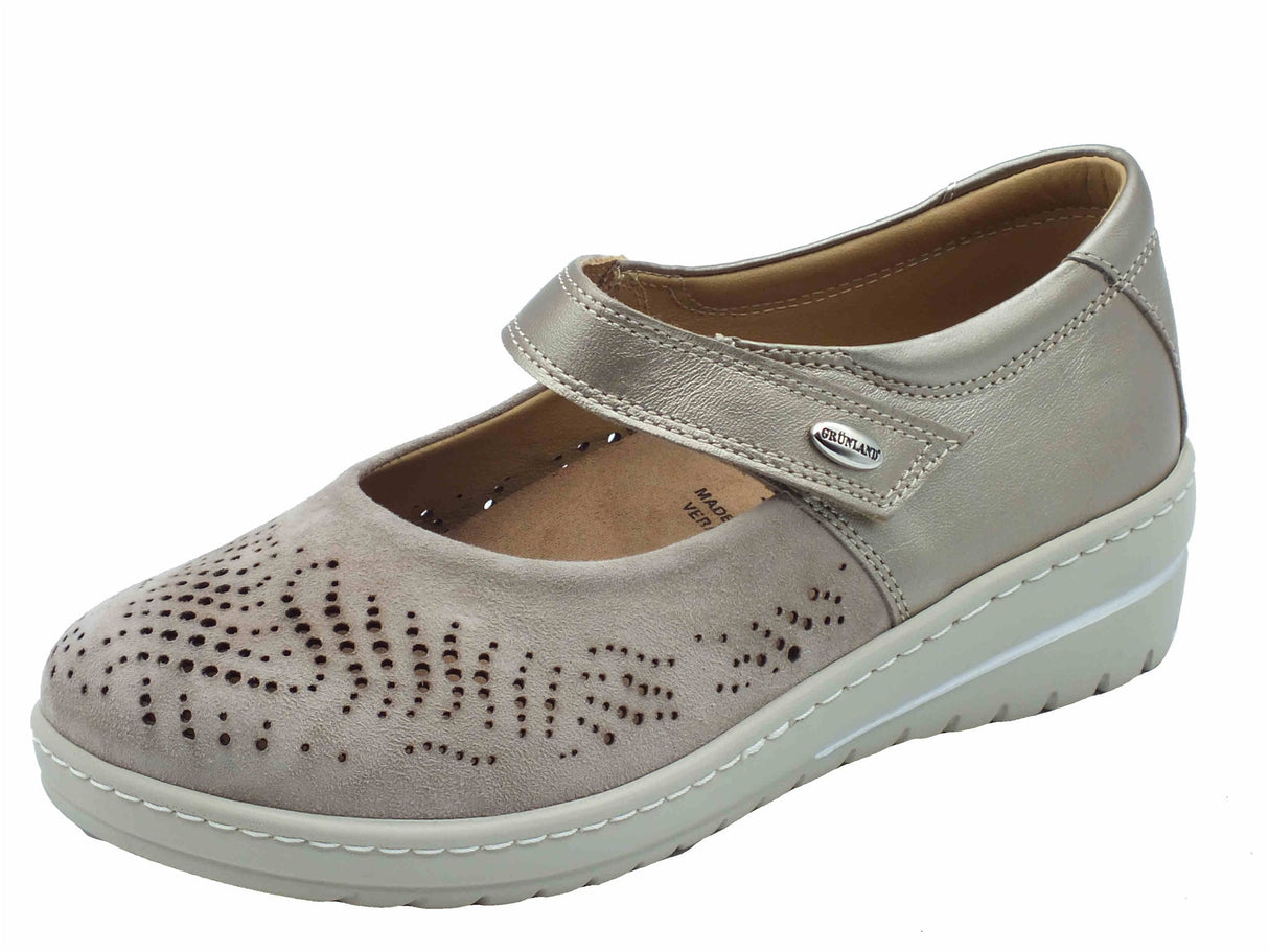 Grunland Grunland NILE SC2149 Corda Ballerine confort per Donna in pelle e nabuk beige Corda