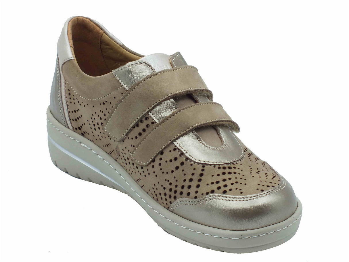 Grunland Grunland NILE SC2150 Corda Sneakers confort per Donna in pelle e nabuk beige Corda