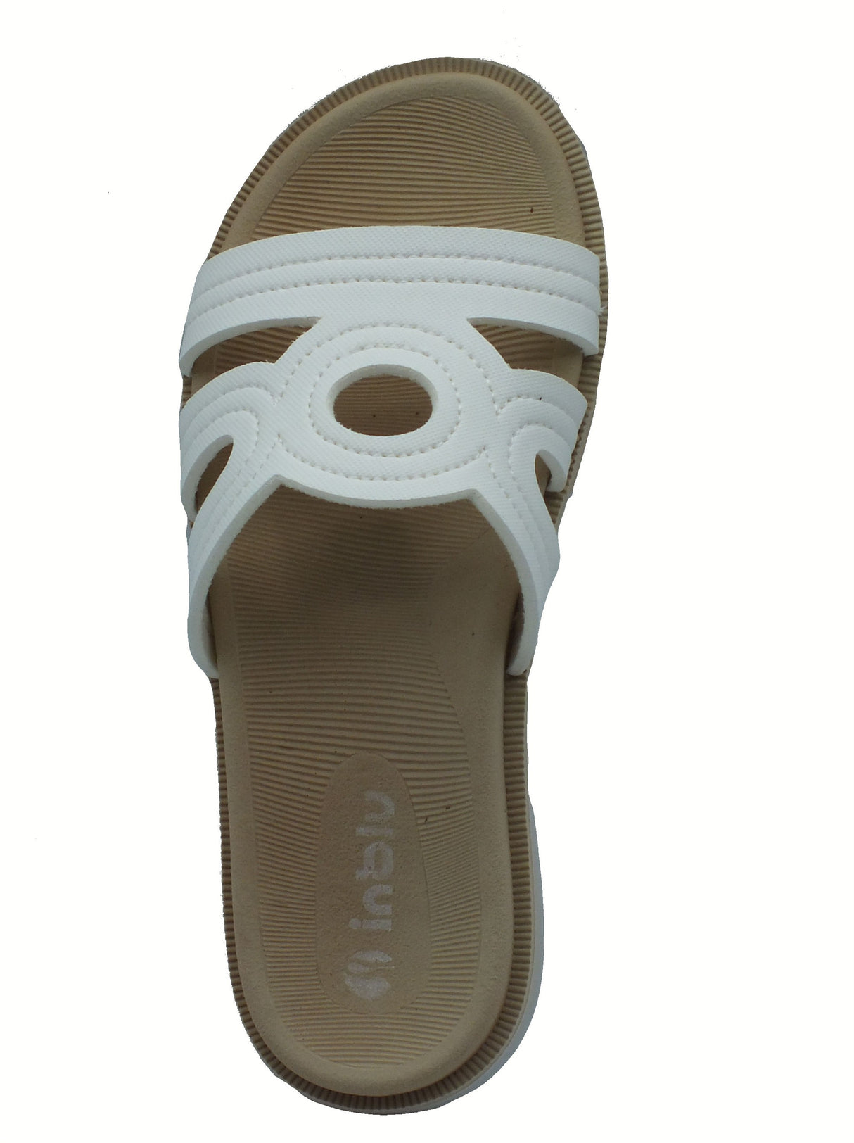 InBlu InBlu SF000005 Bianco Ciabatte per Donna in gomma con zeppa bassa Bianco