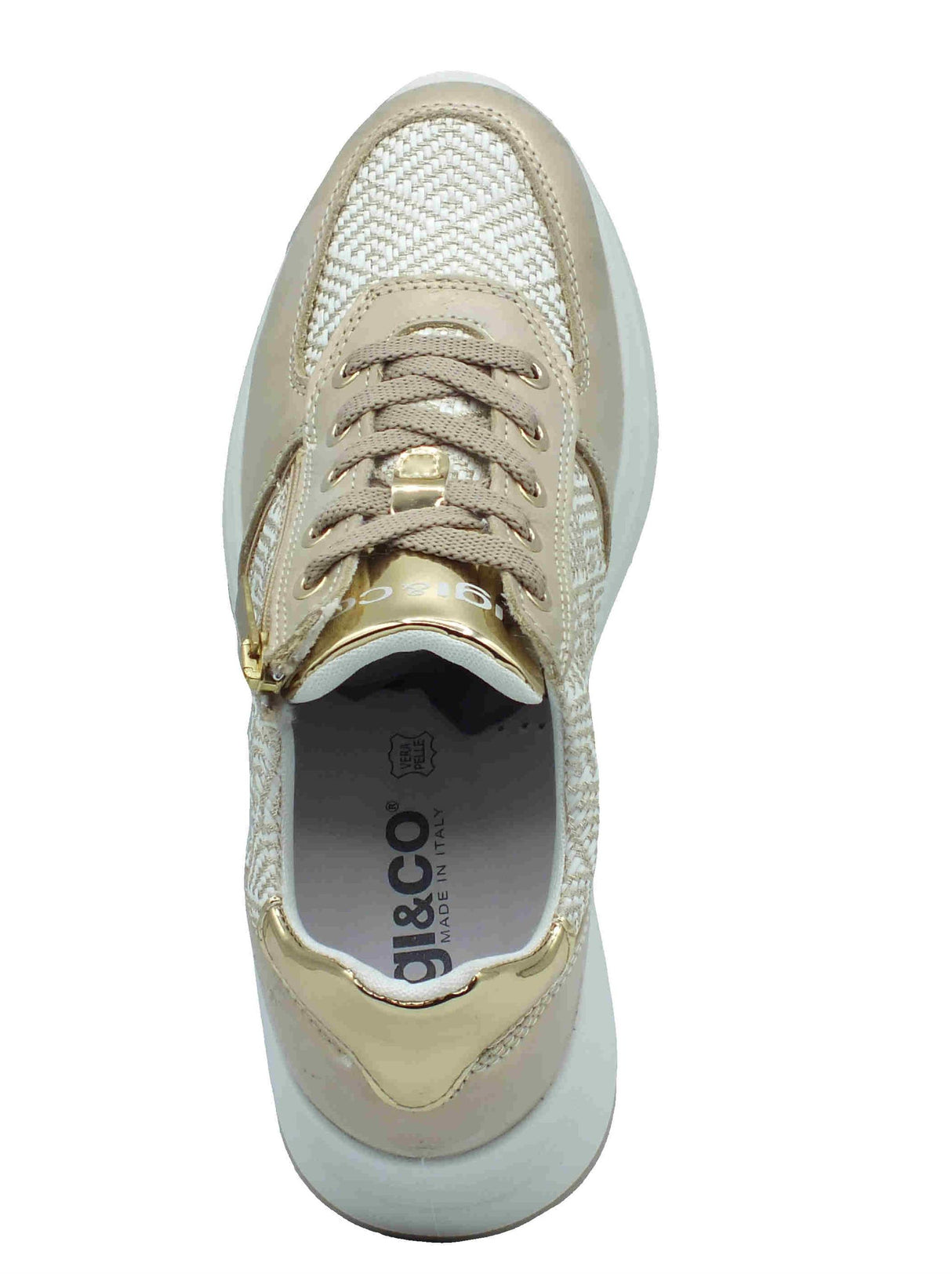 Igi&Co Igi&Co 7661311 Lam. Avorio Sneakers Confort per Donna in tessuto e pelle Avorio