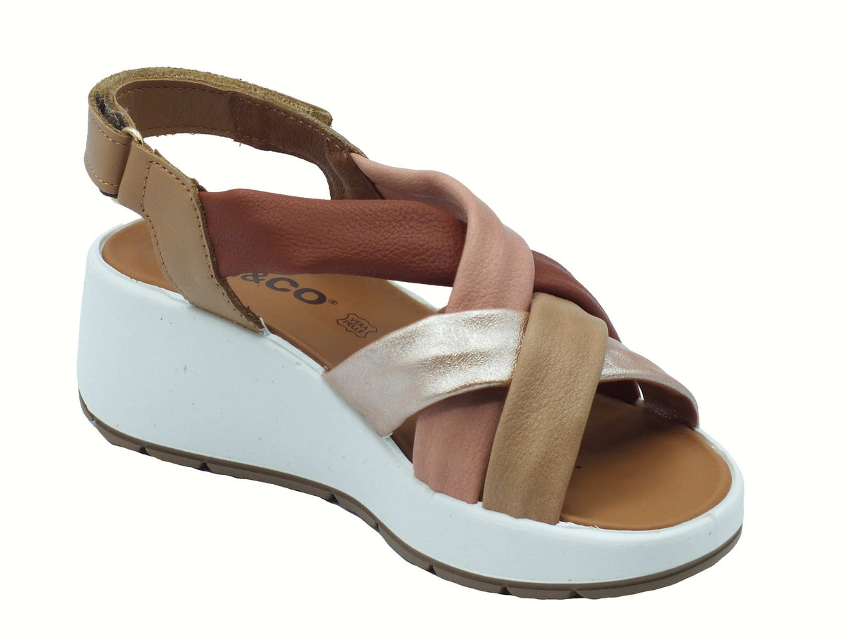 Igi&Co Igi&Co 7666711 Nappa Taupe Sandali per Donna in pelle con zeppa alta chiusura strappo Taupe