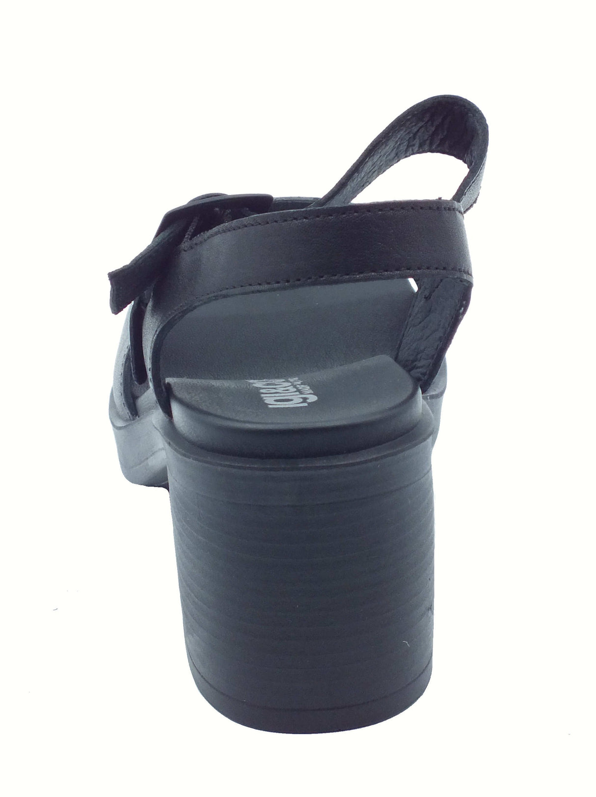 Igi&Co Igi&Co 7674200 Capra Tamponata Nero Sandali per Donna in pelle con tacco alto e fibietta Nero