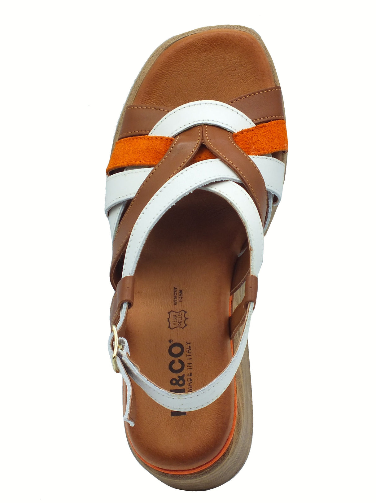 Igi&Co Igi&Co 7689511 Vitello Oceano Bianco Sandali per Donna in pelle con zeppa alta Bianco