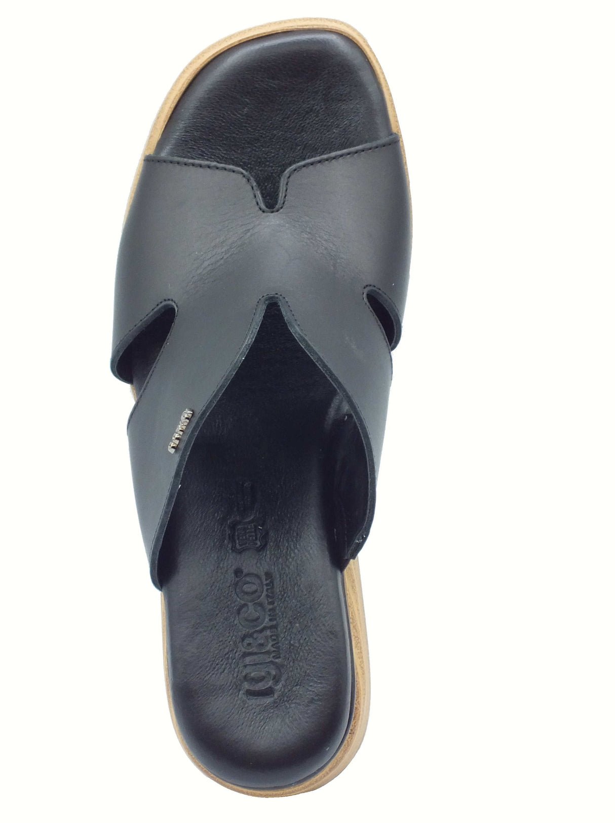 Igi&Co Igi&Co 7689600 Vitello Oceano Nero Sandali Scalsati per Donna in pelle con zeppa alta Nero