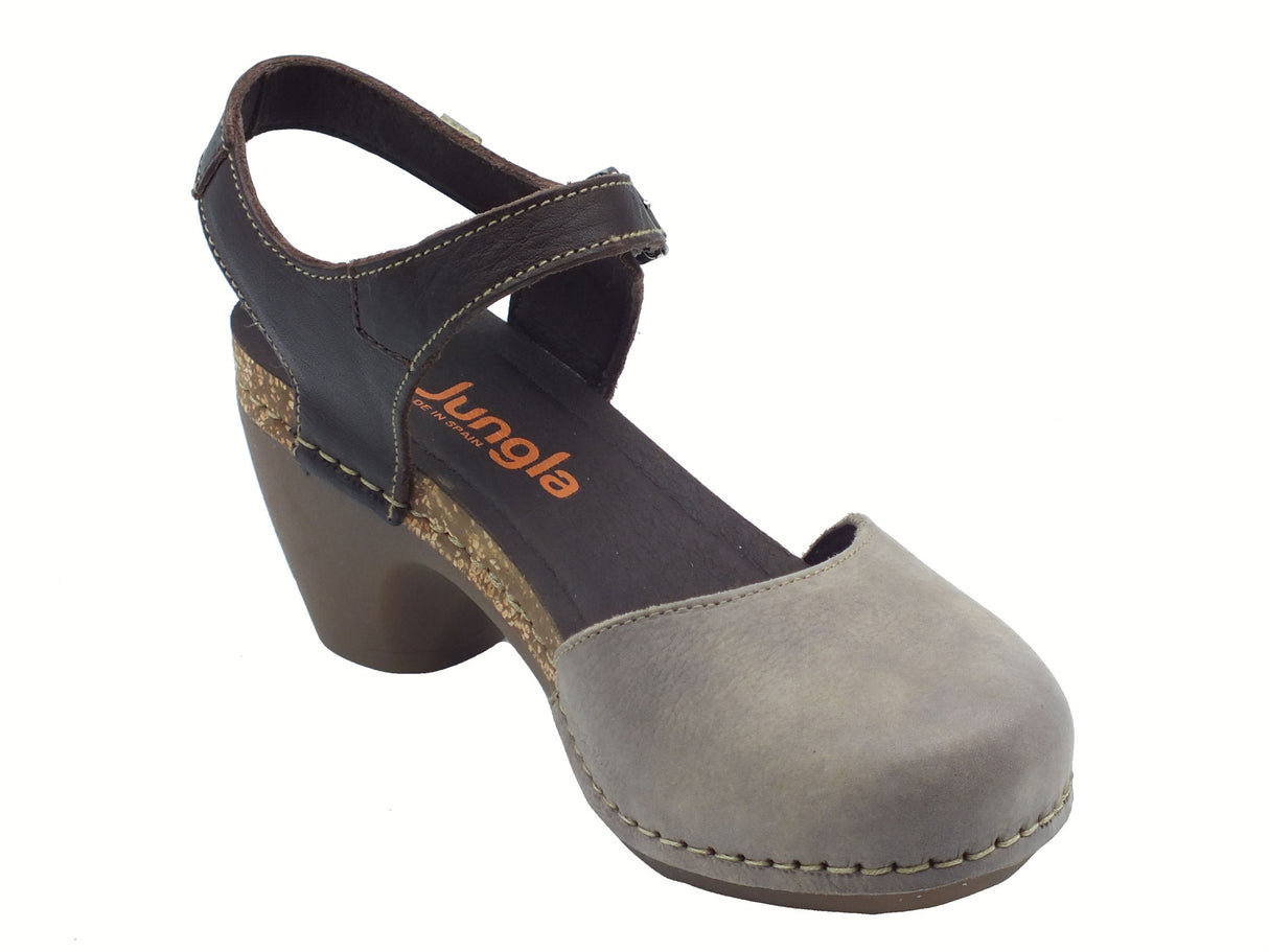 Jungla Jungla 7465 Samoa Rocky Gre Pop Camila Sandali per Donna in pelle testa di moro con tacco medio grigio