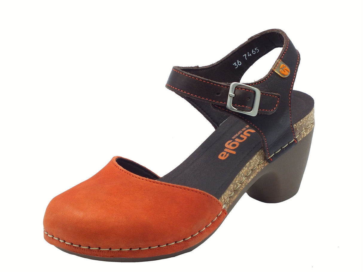 Jungla Jungla 7465 Jockey Teja Pop Camila Sandali Donna pelle testa di moro e arancio con tacco medio arancio