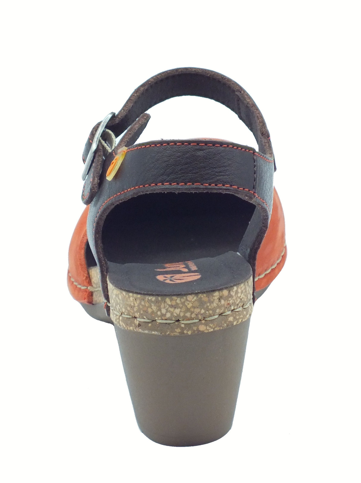 Jungla Jungla 7465 Jockey Teja Pop Camila Sandali Donna pelle testa di moro e arancio con tacco medio arancio