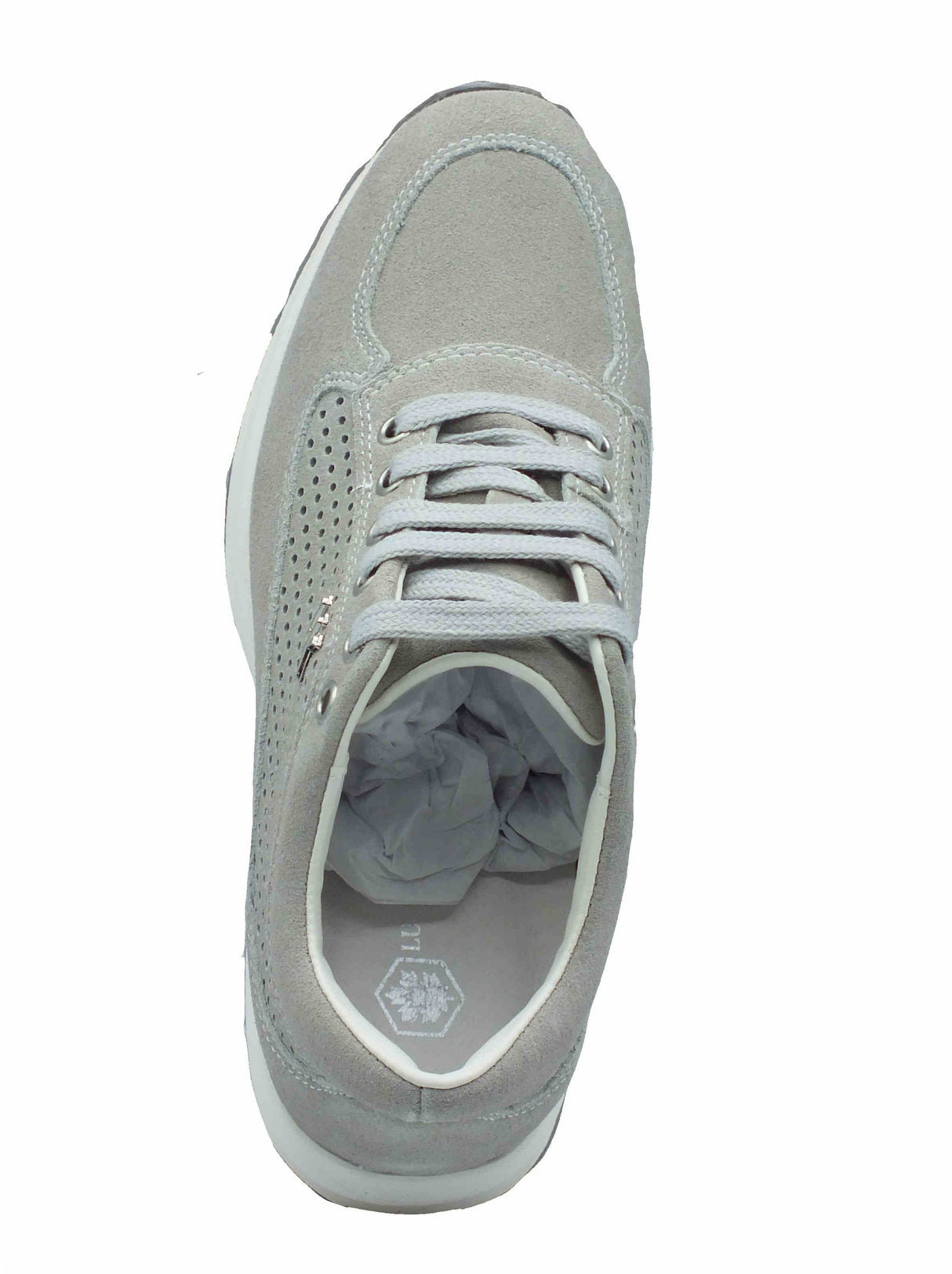 Lumberjack Lumberjack Raul SW01305 White Sneakers per Donna in nabuk bianco con zeppa bombata White