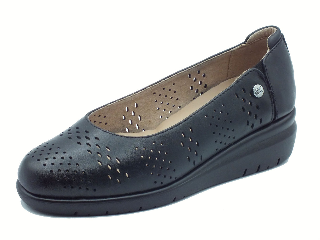 Melluso Melluso K55398Z Nero Ballerine per Donna in pelle traforata con zeppa alta Nero