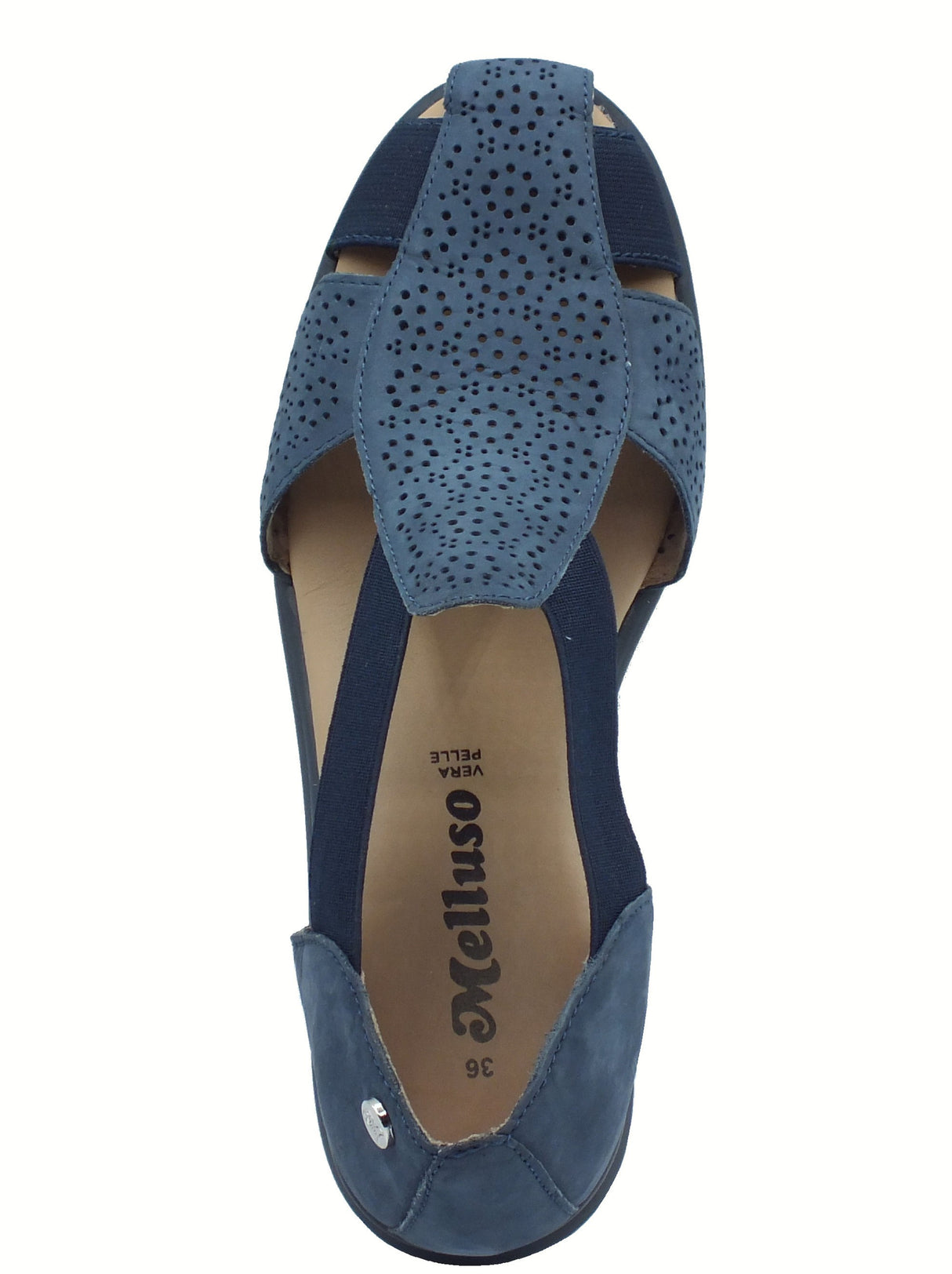 Melluso Melluso K55475 Blu Mocassini per Donna in scamosciato con elastici e zeppa bassa Blu