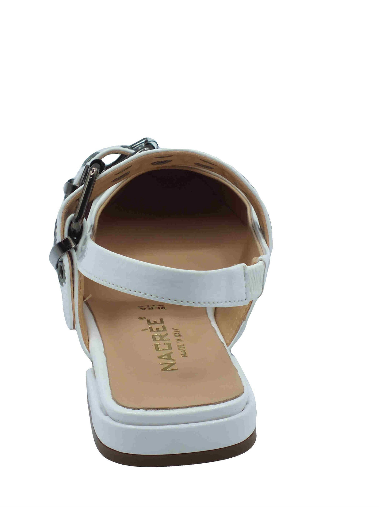 Nacrèe Nacrèe 411A093 Napl Bianco Decoltè per Donna in ecopelle con fibione e tacco basso Bianco