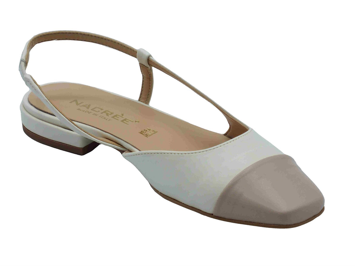 Nacrèe Nacrèe 5066003 Cap Nude Burro Decoltè elegante rosa naturale e bianco per Donna tacco basso Burro