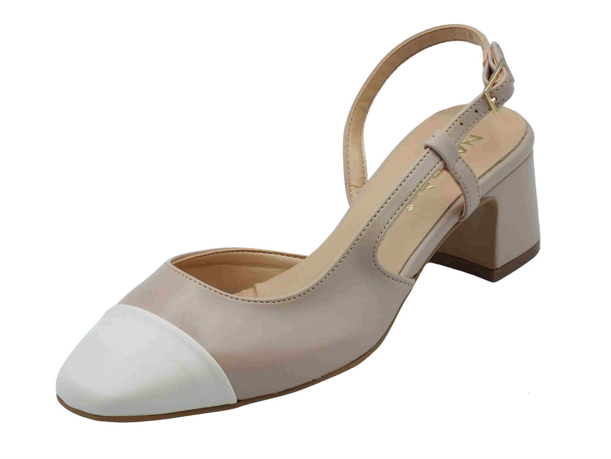 Nacrèe Nacrèe 5710002 Cap Burro Nudo Decoltè elegante rosa naturale e bianco per Donna tacco medio Nudo