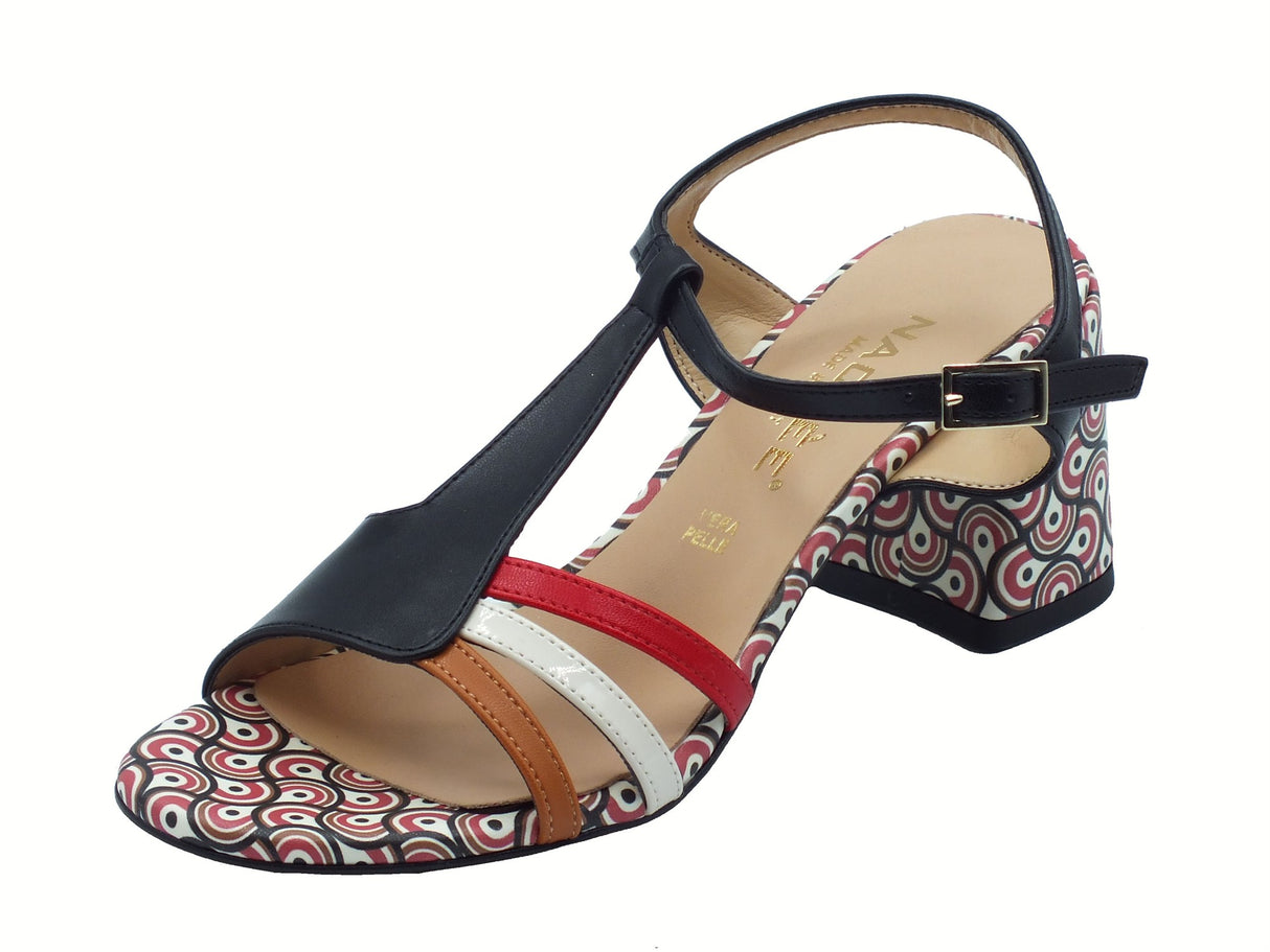 Nacrèe Nacrèe 762004 Cap NeCuBU Nero Sandali per Donna in ecopelle con tacco medio Nero