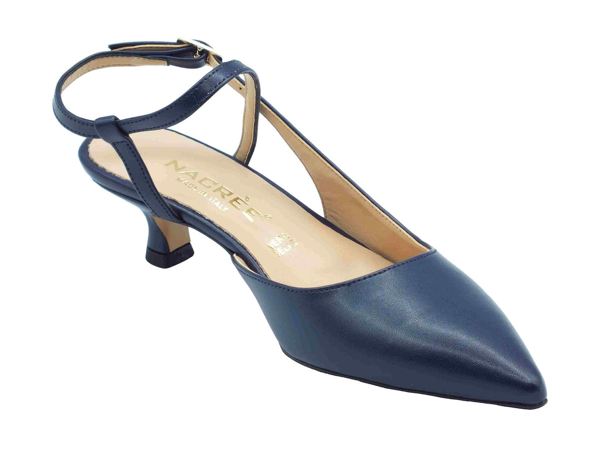 Nacrèe Nacrèe 894M046 Cap Blu Decoltè elegante in ecopelle per Donna tacco medio Blu