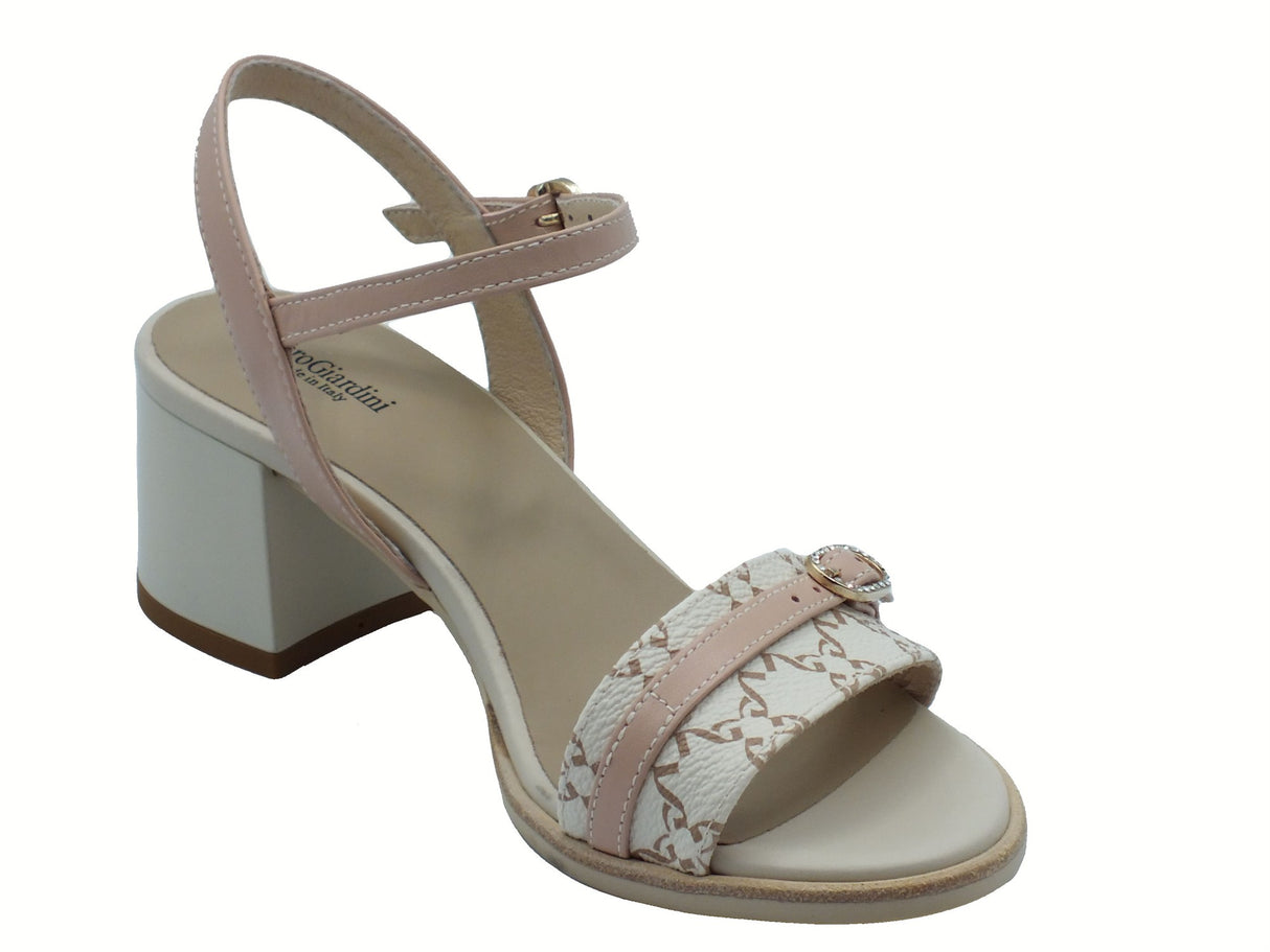 Nero Giardini NeroGiardini E410430D Giove Beige Nappa Rosa Sandali per donna in pelle con cinturino e tacco alto Rosa