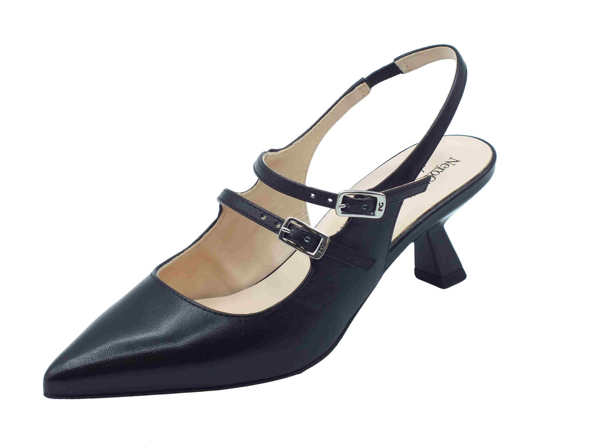 Nero Giardini NeroGiardini E512252DE Nappa Pand. Nero Sandali eleganti donna doppio cinturino e tacco basso Nero