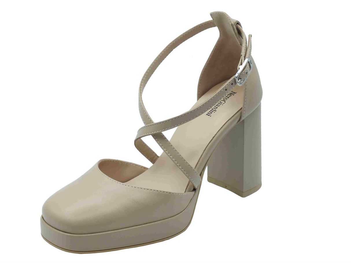 Nero Giardini NeroGiardini E512300D Nappa Pandora Lino Decoltè elegante per donna con cinturino e tacco alto Lino