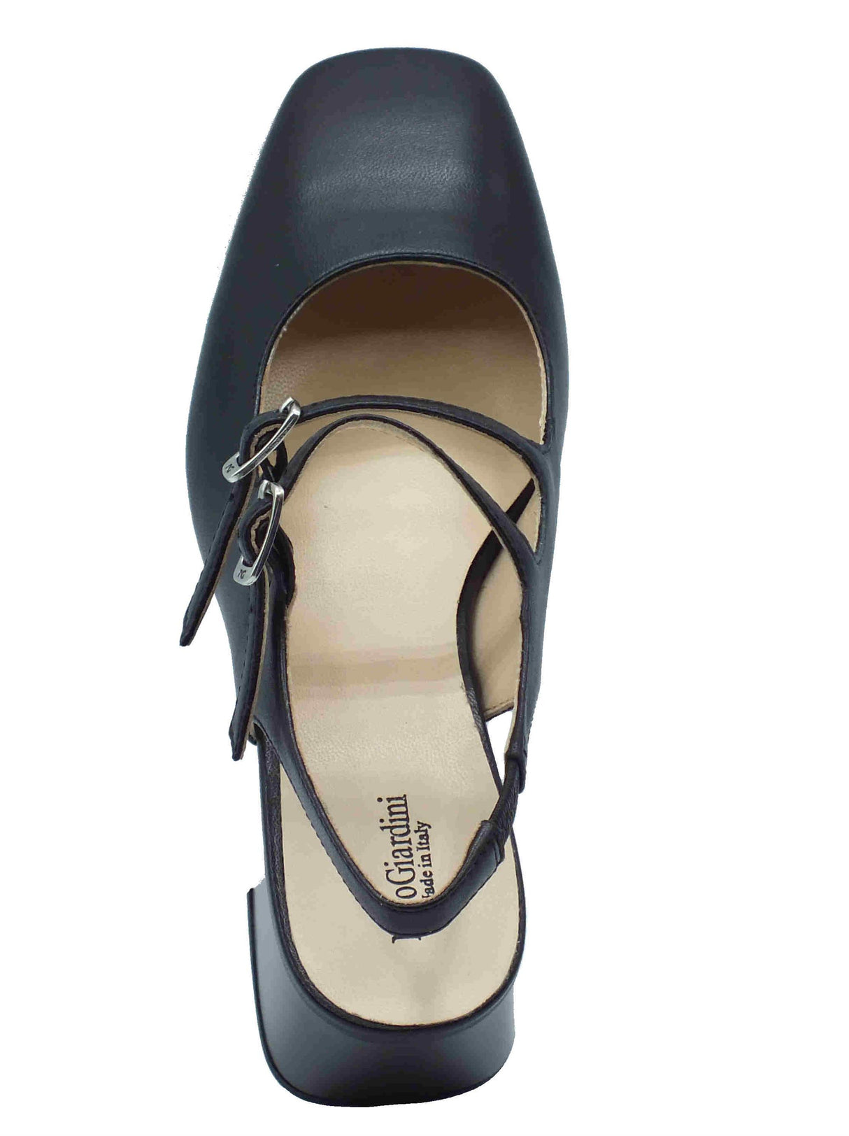 Nero Giardini NeroGiardini E512321D Nappa Pand. Nero Sandali eleganti per donna con doppio cinturino e tacco basso Nero