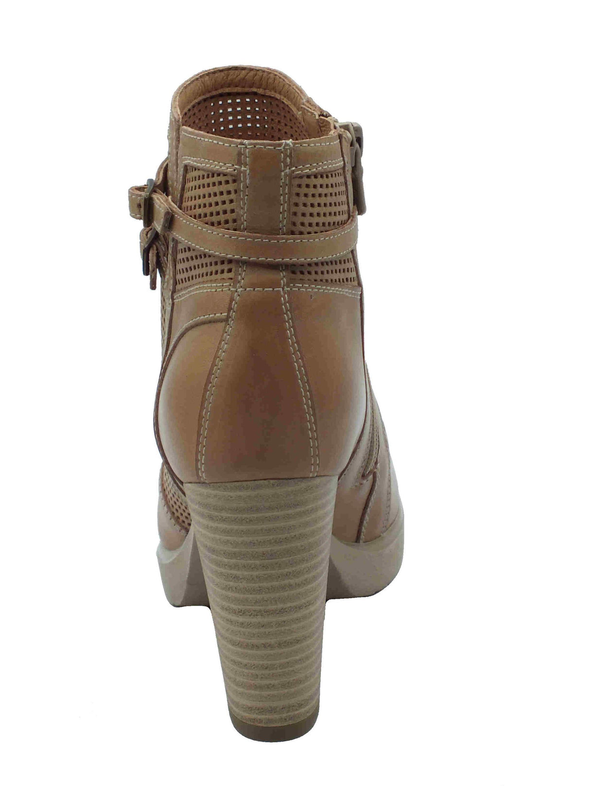 Nero Giardini NeroGiardini E512680D Elba Col. Cuoio Tronchetti per Donna in pelle con tacco alto e lampo Cuoio