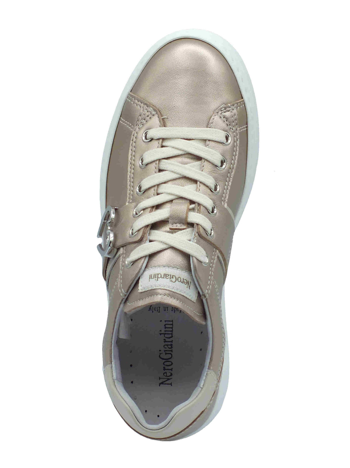 Nero Giardini NeroGiardini E513024D Etoile Saturn Sneakers Sportive per Donna in pelle champagne zeppa media Saturn