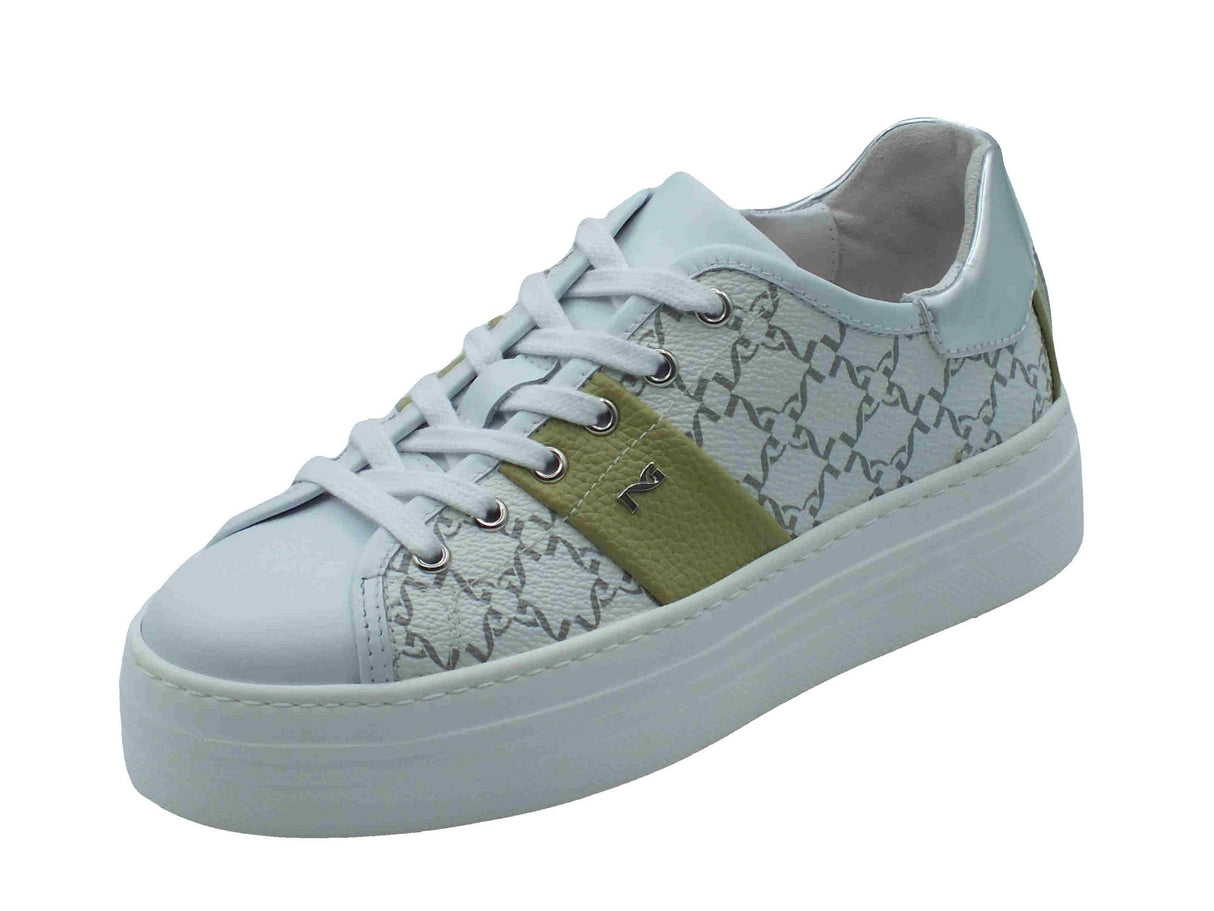 Nero Giardini NeroGiardini E513026D Skipper Giove Bianco Sneakers Sportive per Donna in pelle zeppa bassa Bianco