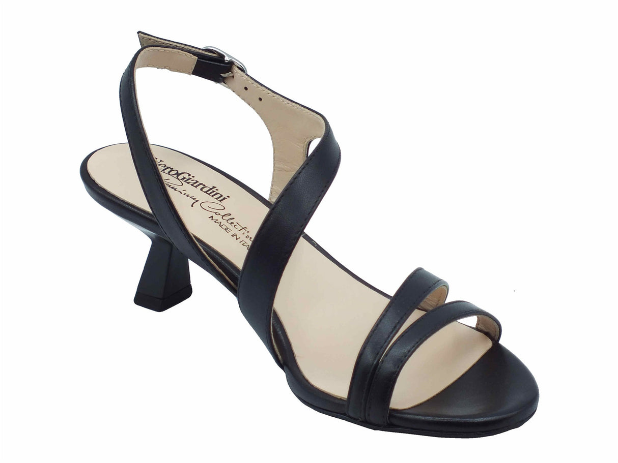 Nero Giardini NeroGiardini E513221DE Nappa Nero Sandali eleganti per donna in pelle con cinturino e tacco medio Nero