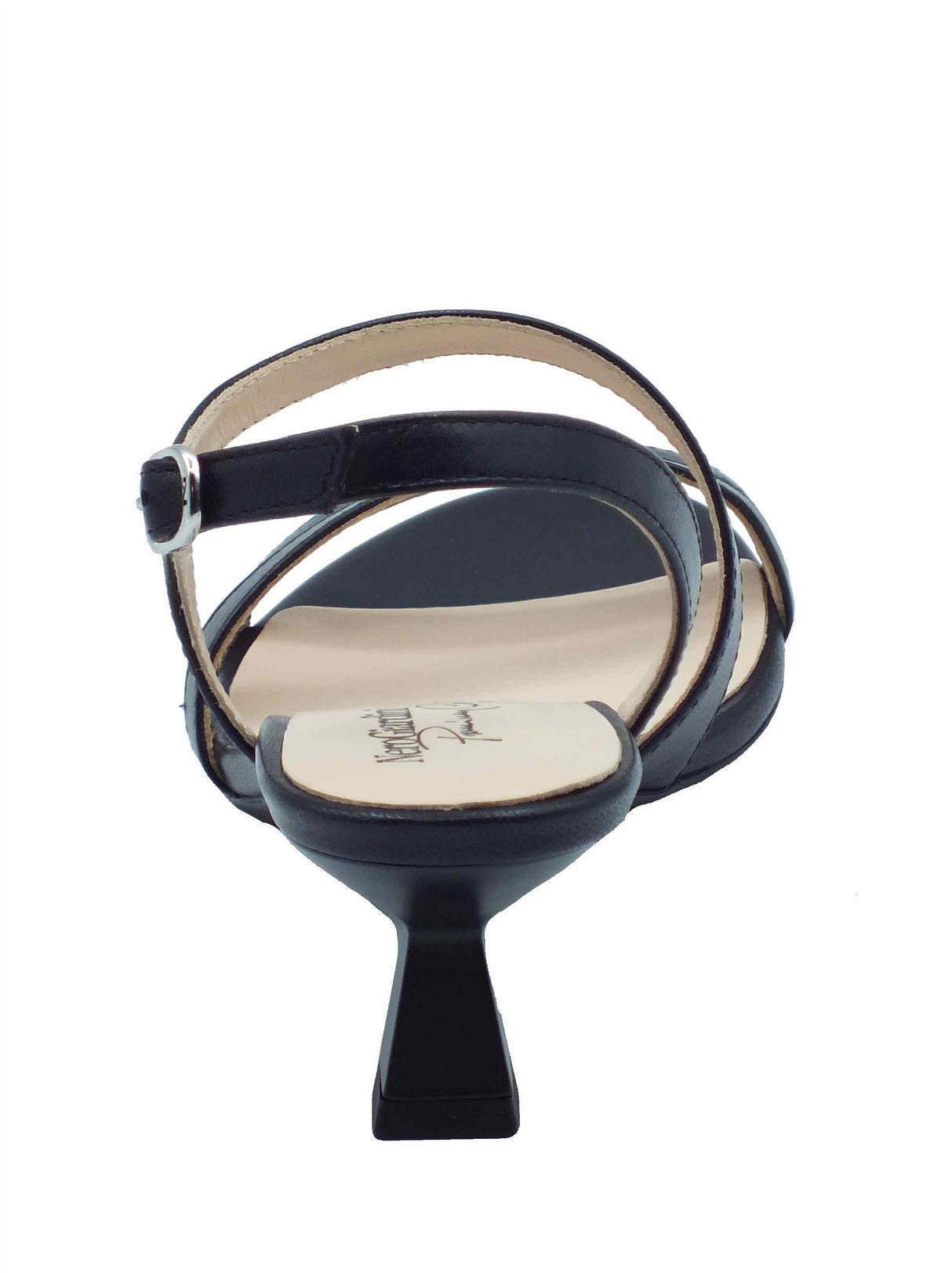 Nero Giardini NeroGiardini E513221DE Nappa Nero Sandali eleganti per donna in pelle con cinturino e tacco medio Nero