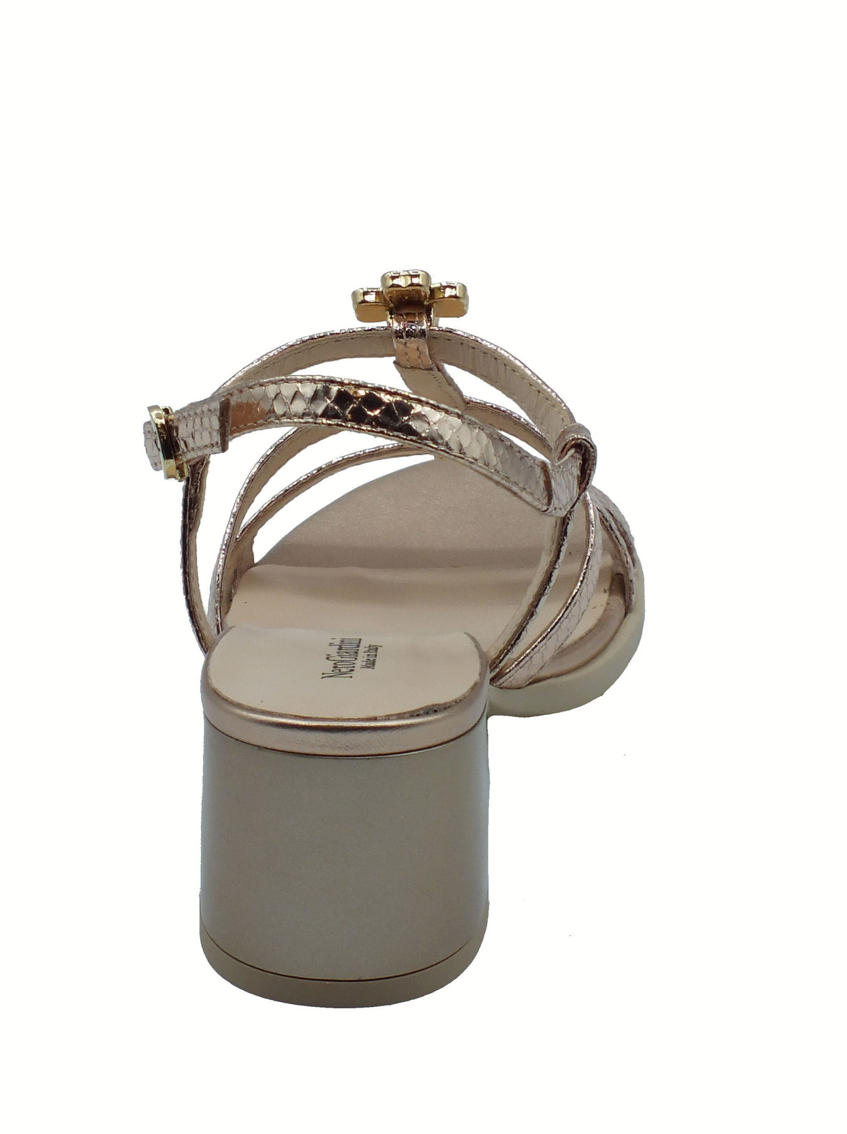 Nero Giardini NeroGiardini E513260D Blade Phard Sandali per donna in pelle laminata e brillanti rosa con cinturino Phard