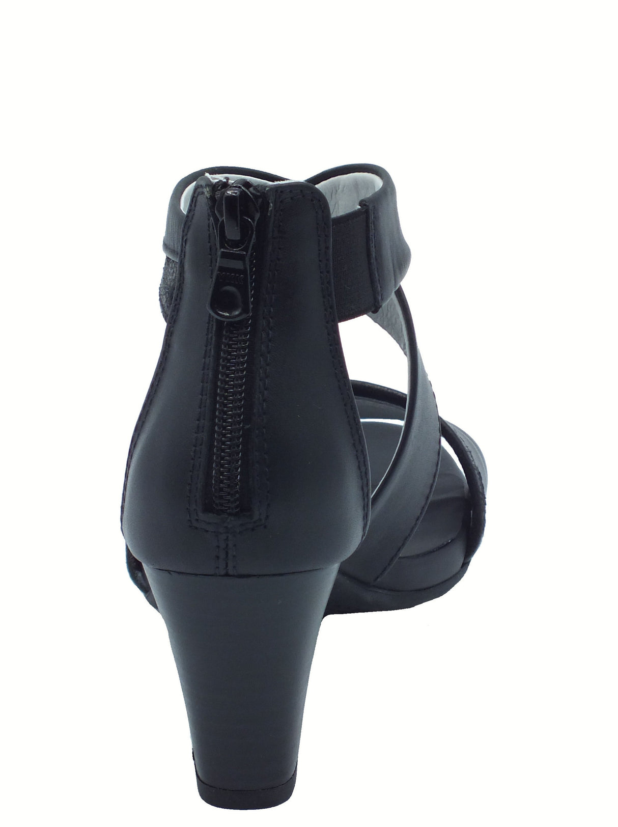 Nero Giardini NeroGiardini E513370D Tamigi Nero Sandali per donna in pelle con lampo e tacco alto Nero