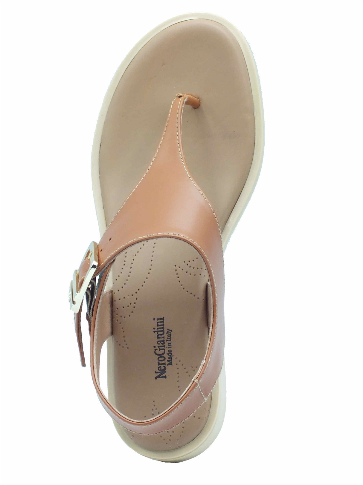 Nero Giardini NeroGiardini E513405D Armenia Cognac Infradito donna in pelle cinturino e tacco basso Cognac