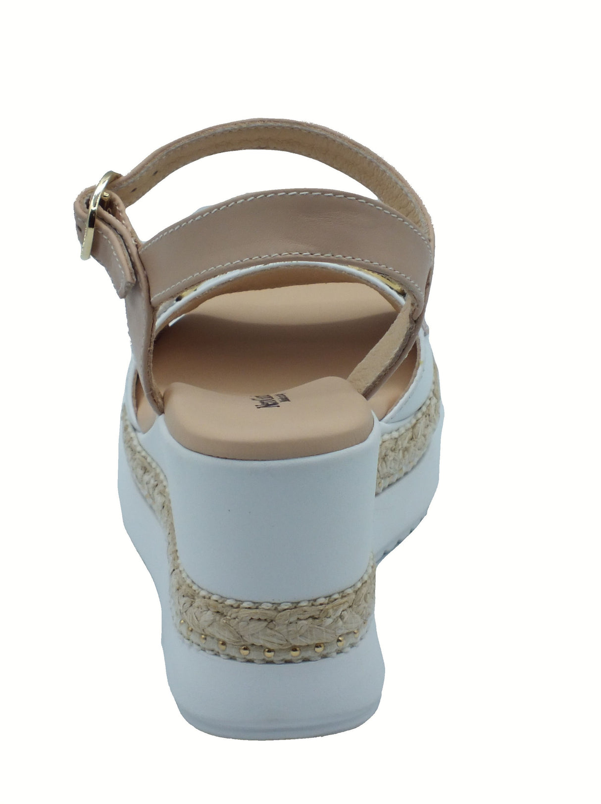 Nero Giardini NeroGiardini E513552D Loira Bianco Armenia Cipria Sandali per Donna in pelle con zeppa alta Cipria