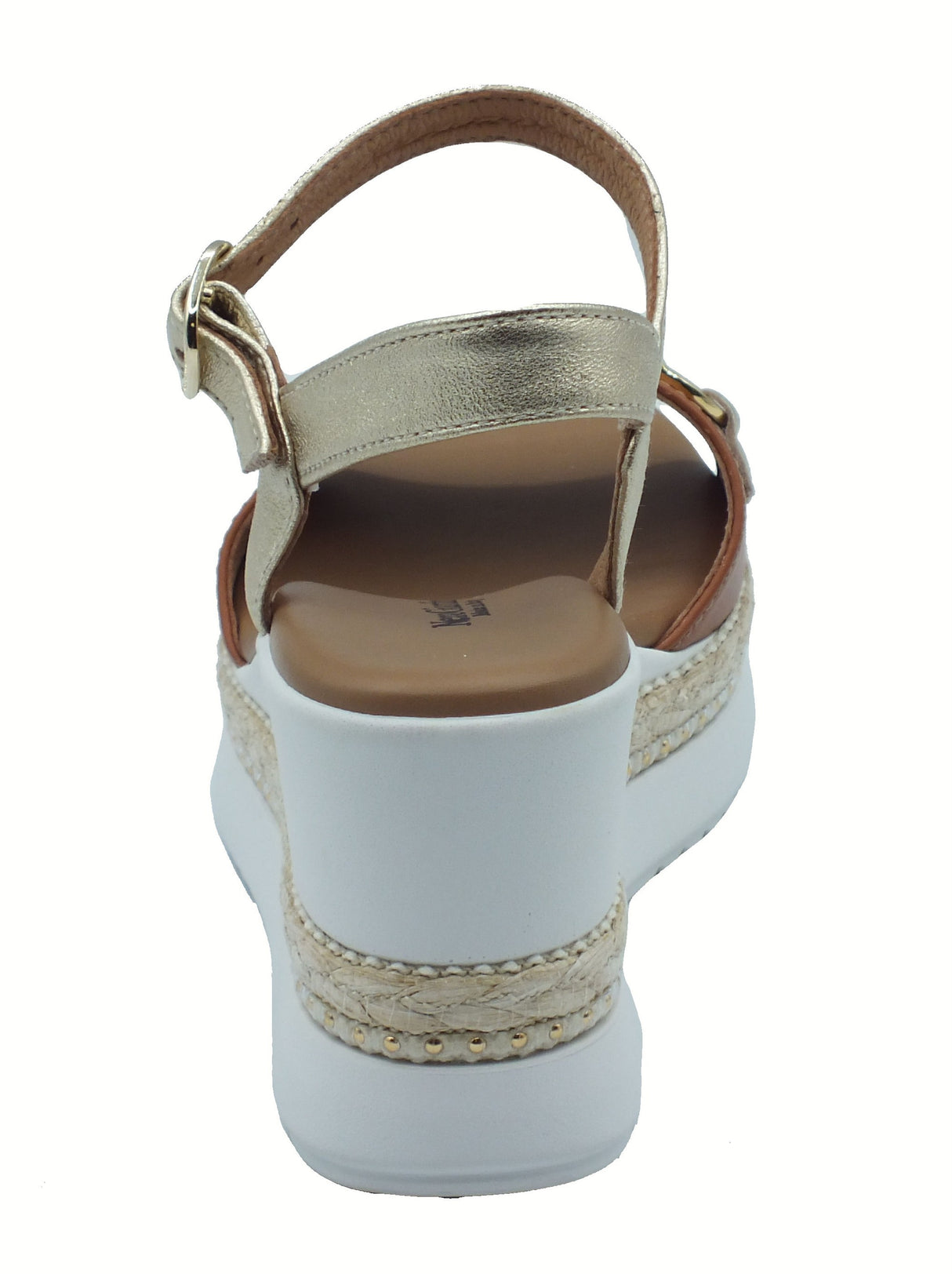 Nero Giardini NeroGiardini E513552D Loira Cognac Armenia Sand Sandali per Donna pelle marrone sabbia zeppa alta Cognac