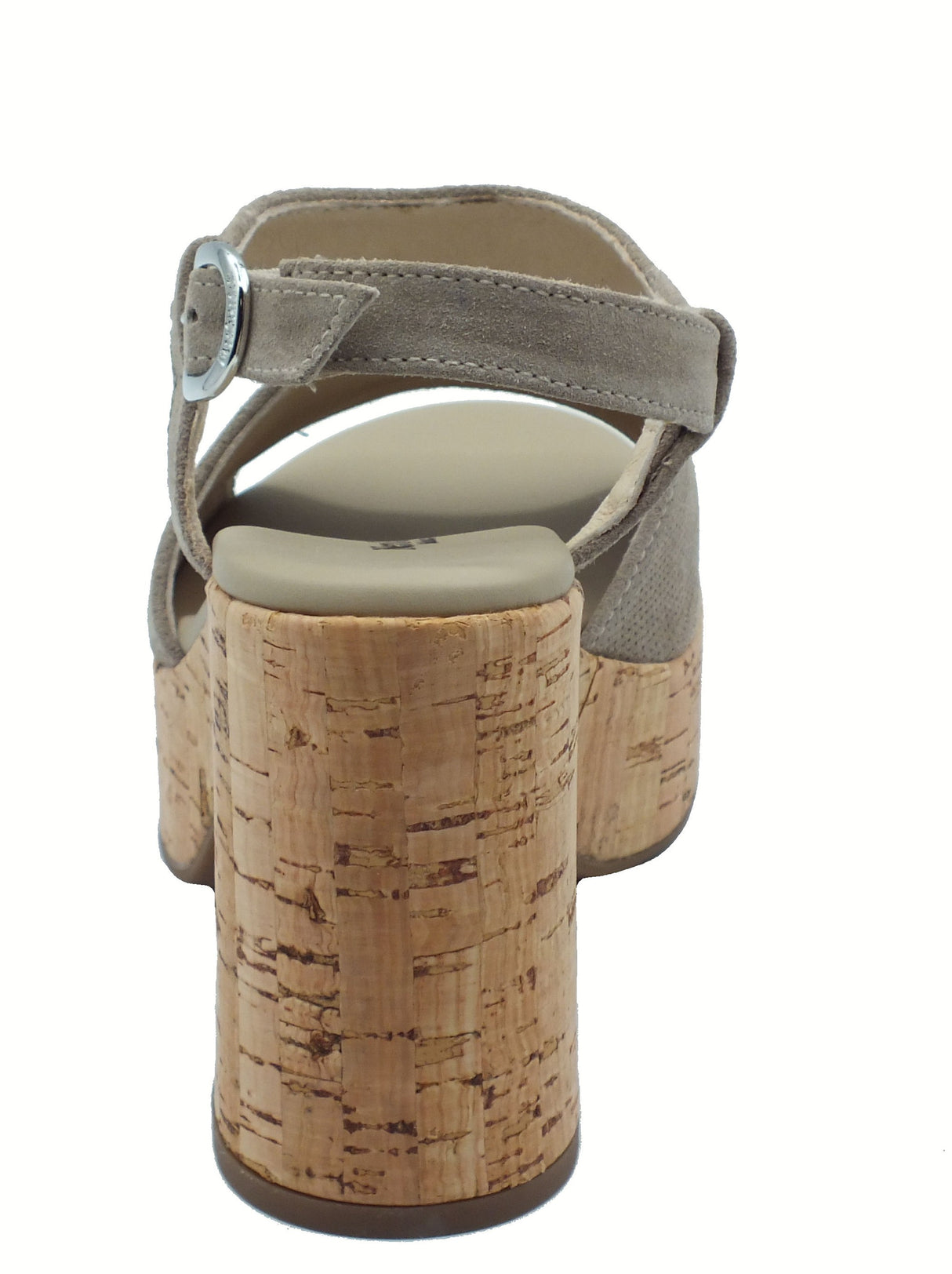 Nero Giardini NeroGiardini E513621D Velour Creta Sandali per Donna in scamosciato beige con fibietta e tacco alto Velour Creta