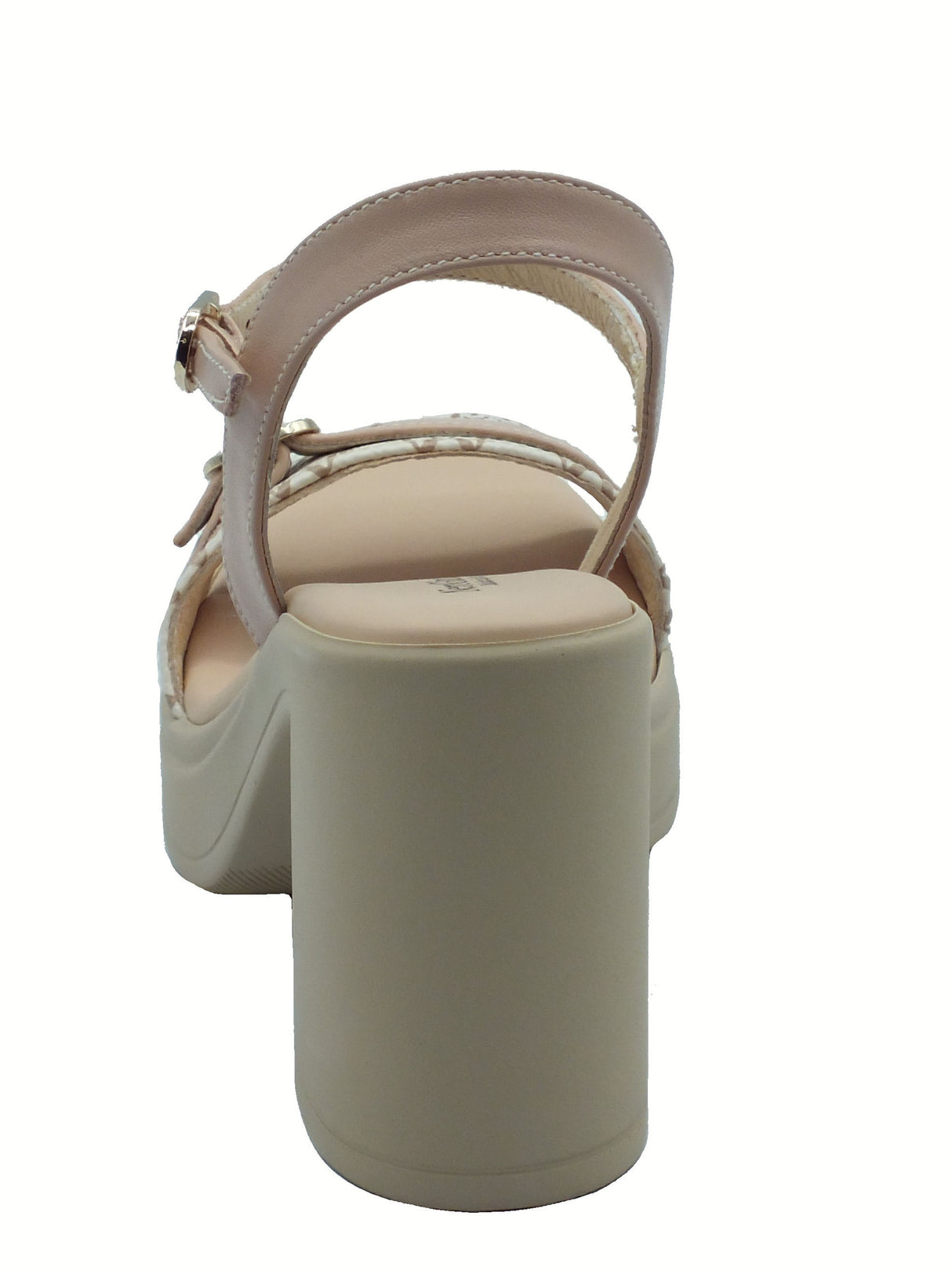 Nero Giardini NeroGiardini E513664D Giove Beige Rosa Sandali per Donna in pelle con fibietta e tacco alto Beige