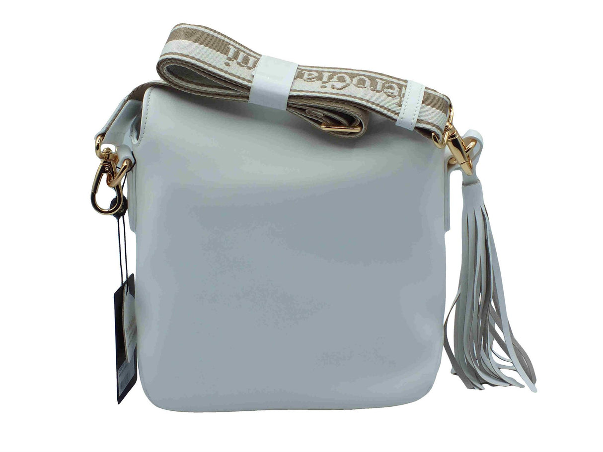 Nero Giardini NeroGiardini E543917D Reno Bianco Tracollina per Donna in vera pelle con clip e pattina Bianco