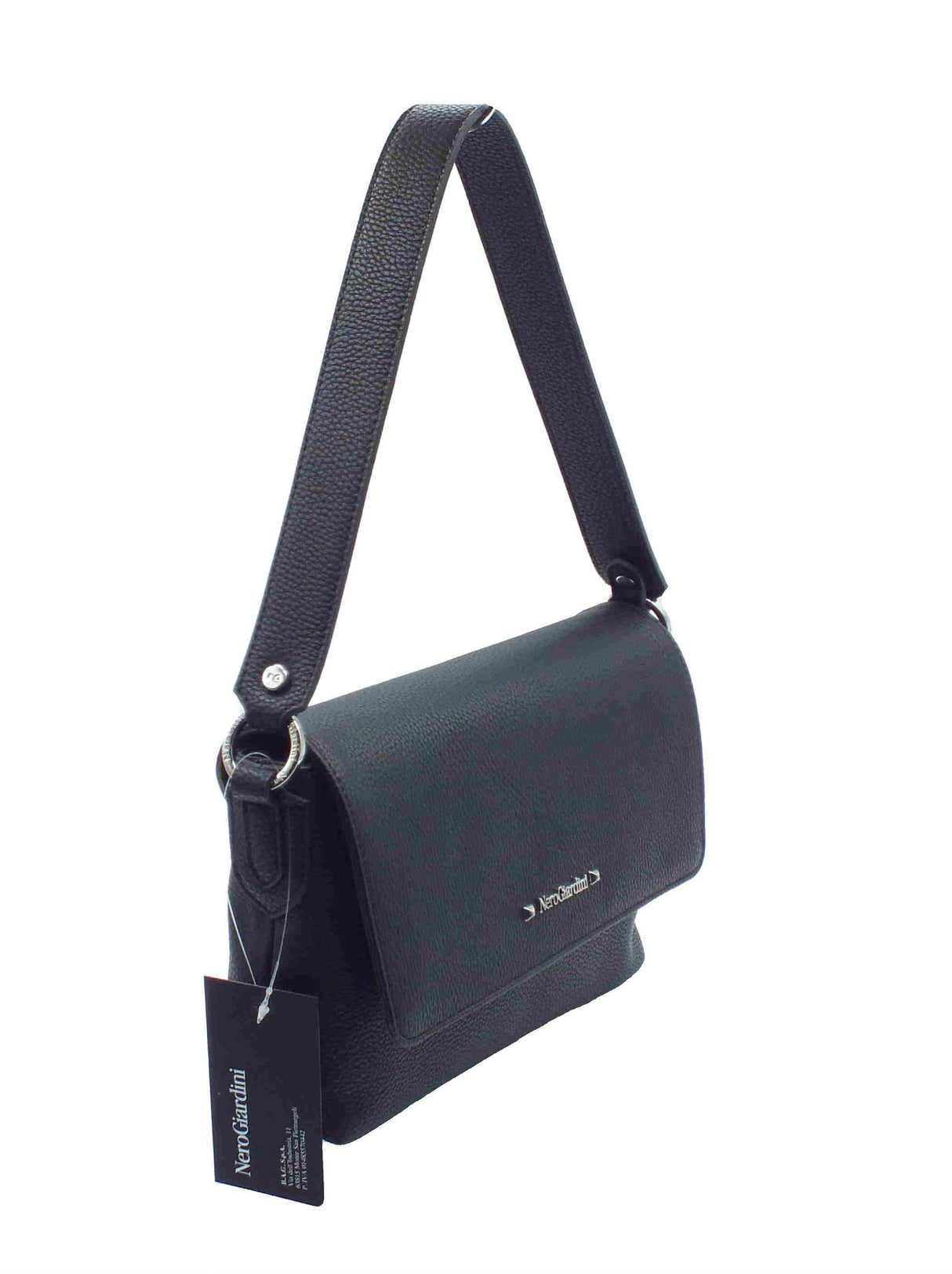 Nero Giardini NeroGiardini E543966D T. Gorgona Nero Tracollina con monospalla per Donna in ecopelle con pattina Nero