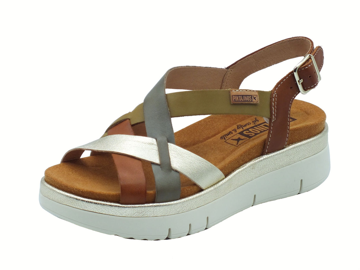 Pikolinos Pikolinos Sandali zeppa alta Donna Palma W4N 0650C1 Brandy pelle marrone Brandy