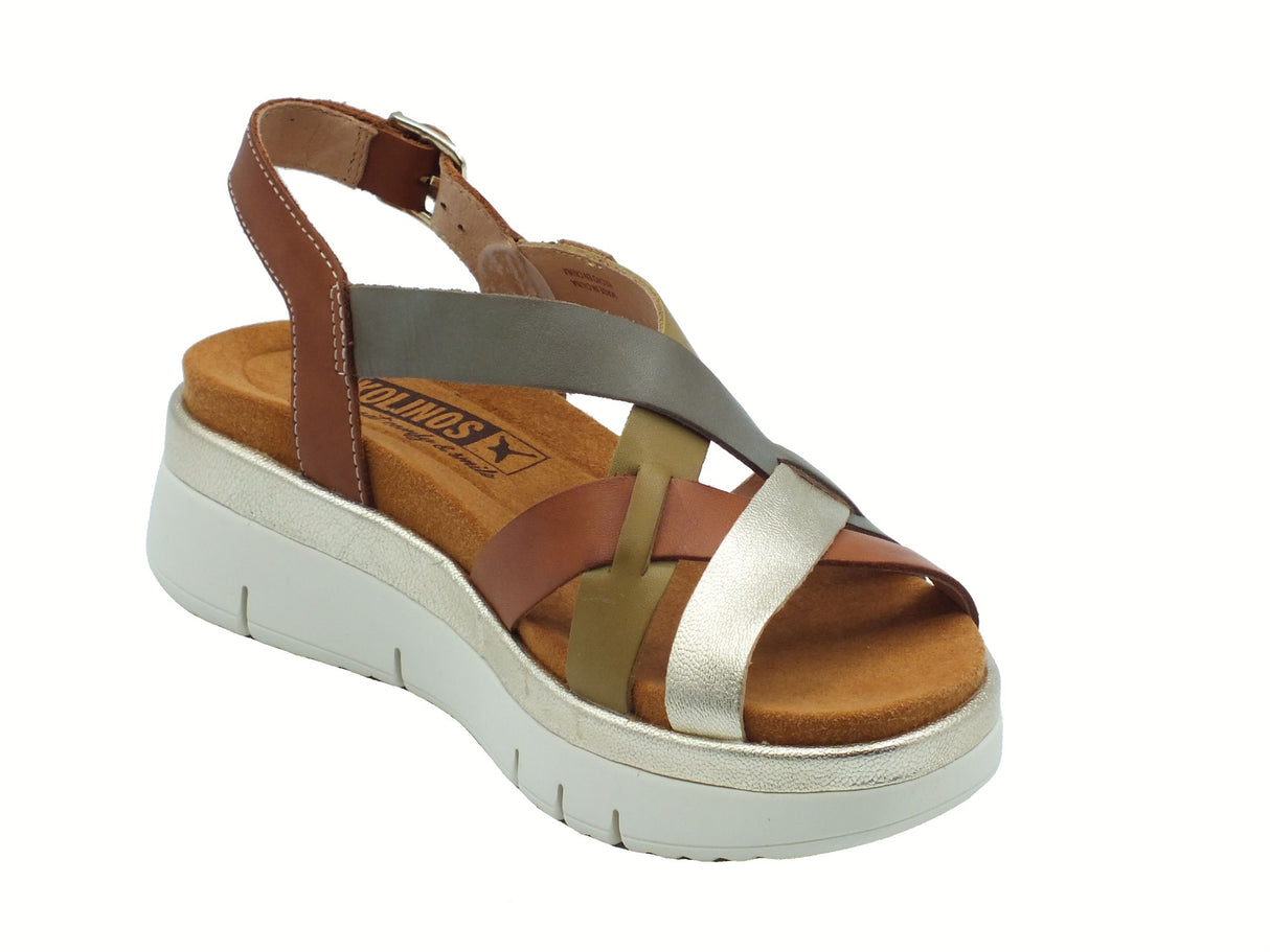 Pikolinos Pikolinos Sandali zeppa alta Donna Palma W4N 0650C1 Brandy pelle marrone Brandy