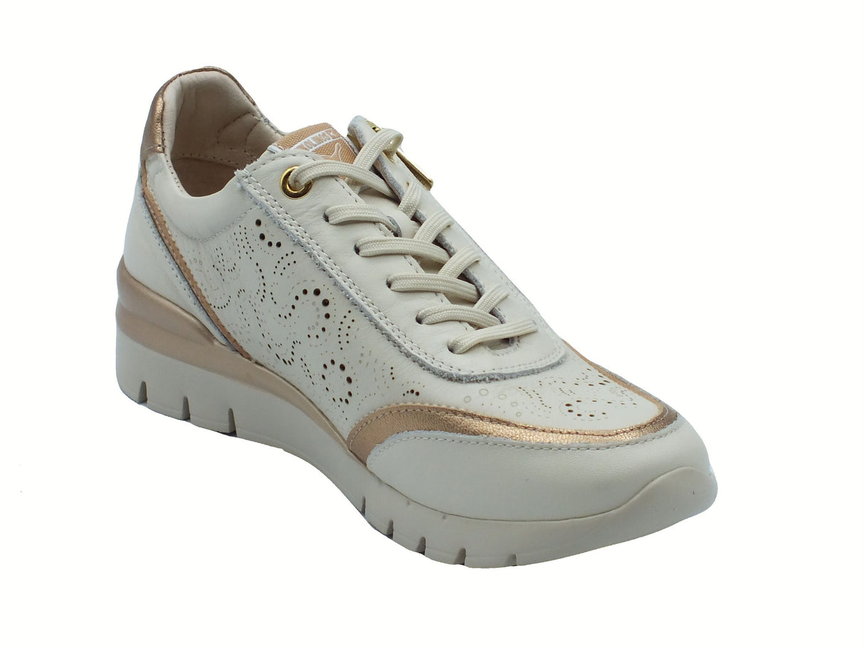 Pikolinos Pikolinos 6622C1 Cantabria Nata Sneakers per Donna in pelle bianco con lampo e lacci bianco