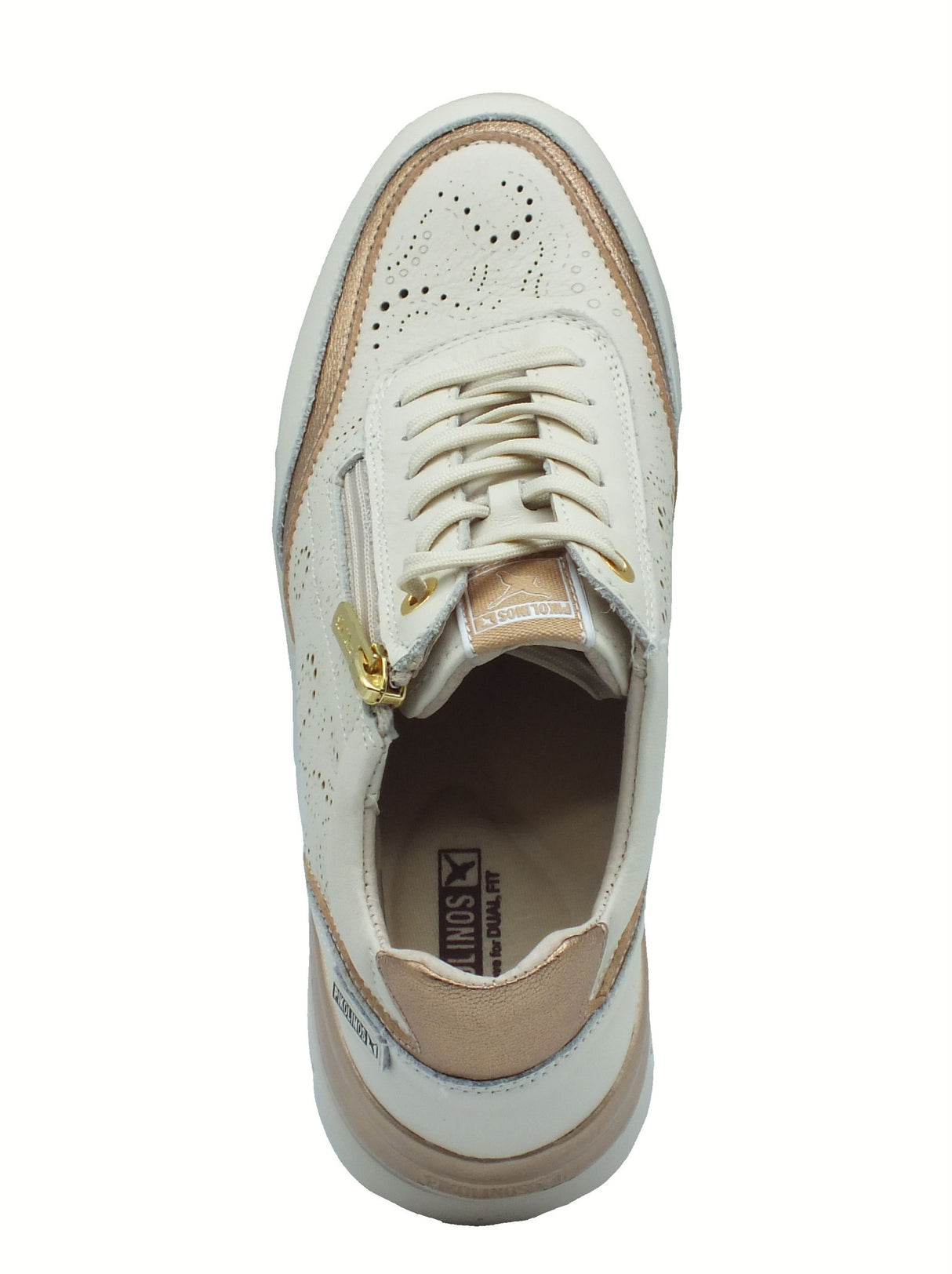 Pikolinos Pikolinos 6622C1 Cantabria Nata Sneakers per Donna in pelle bianco con lampo e lacci bianco